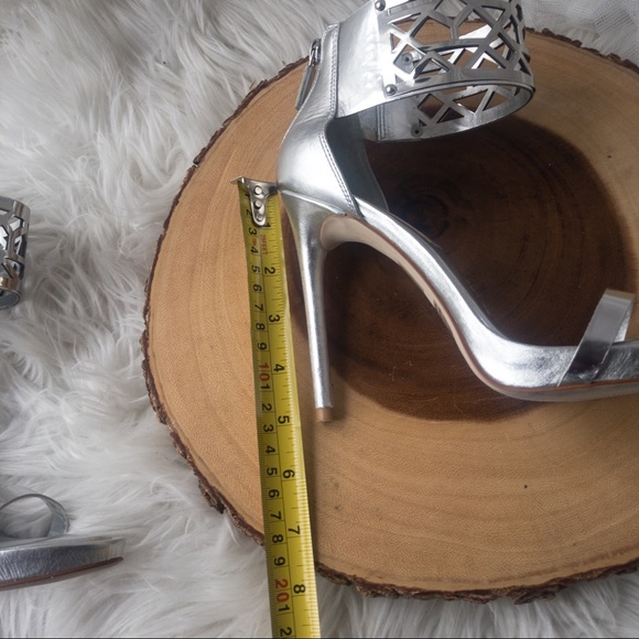 BCBG MAXAZRIA Silver Shoes with Ankle Cuff Detail Women Size 6.5 - Picture 15 of 15